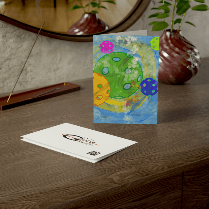 Pickle Ball Cluster greeting card by Stephen Douglas